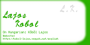 lajos kobol business card