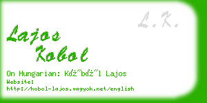 lajos kobol business card